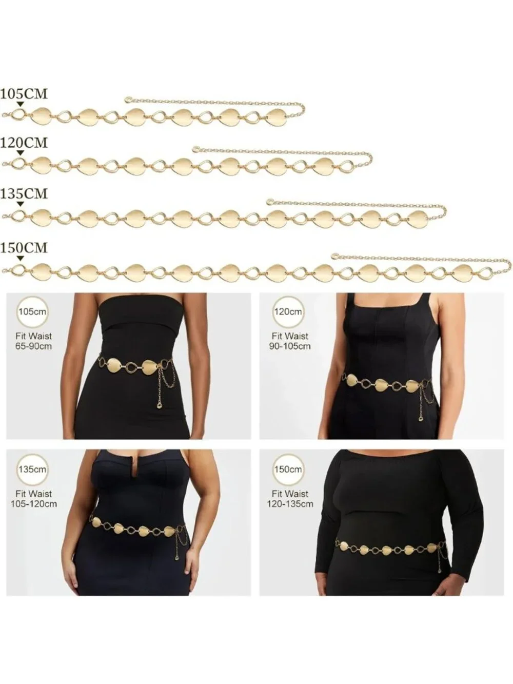 Chic Metal Chain Belt for Dresses - Stylish Women's Waist Accessory